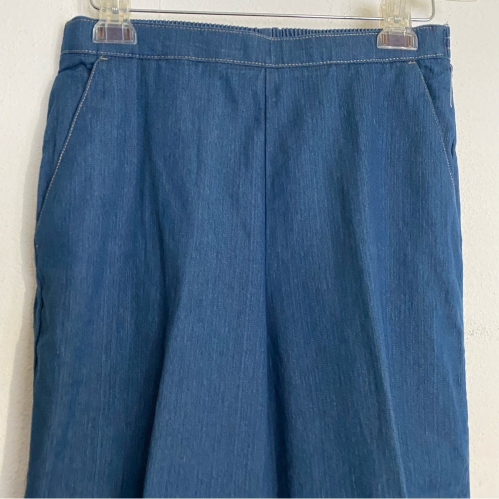 Vintage Laura Scott Vintage Straight Leg Pleated Denim Trousers: Size 10 - Picture 4 of 9